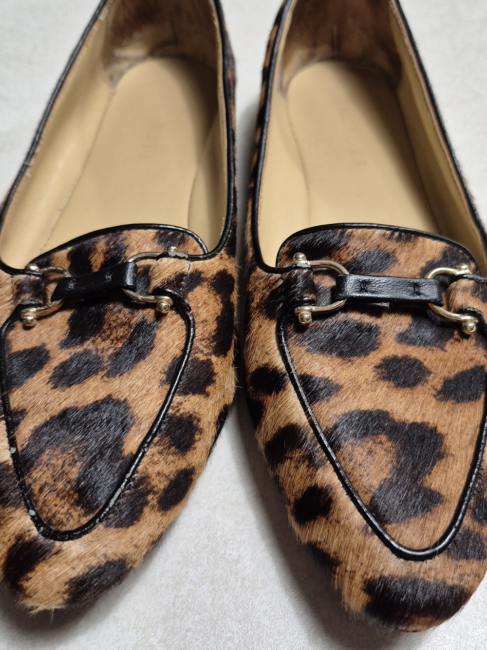 Talbots Francesca Driving Moccasin Calf Hair Leopard Print 7.5M
